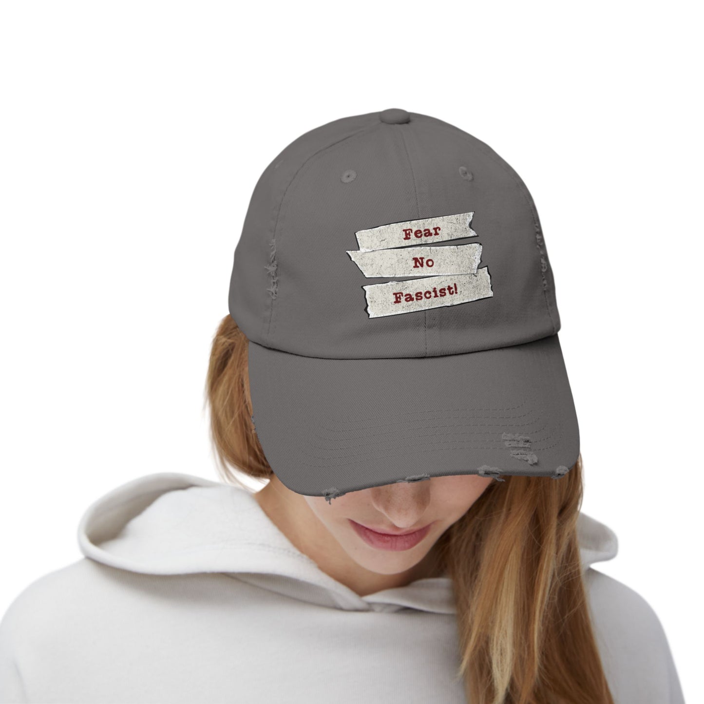 Fear No Fascist! Unisex Distressed Cap