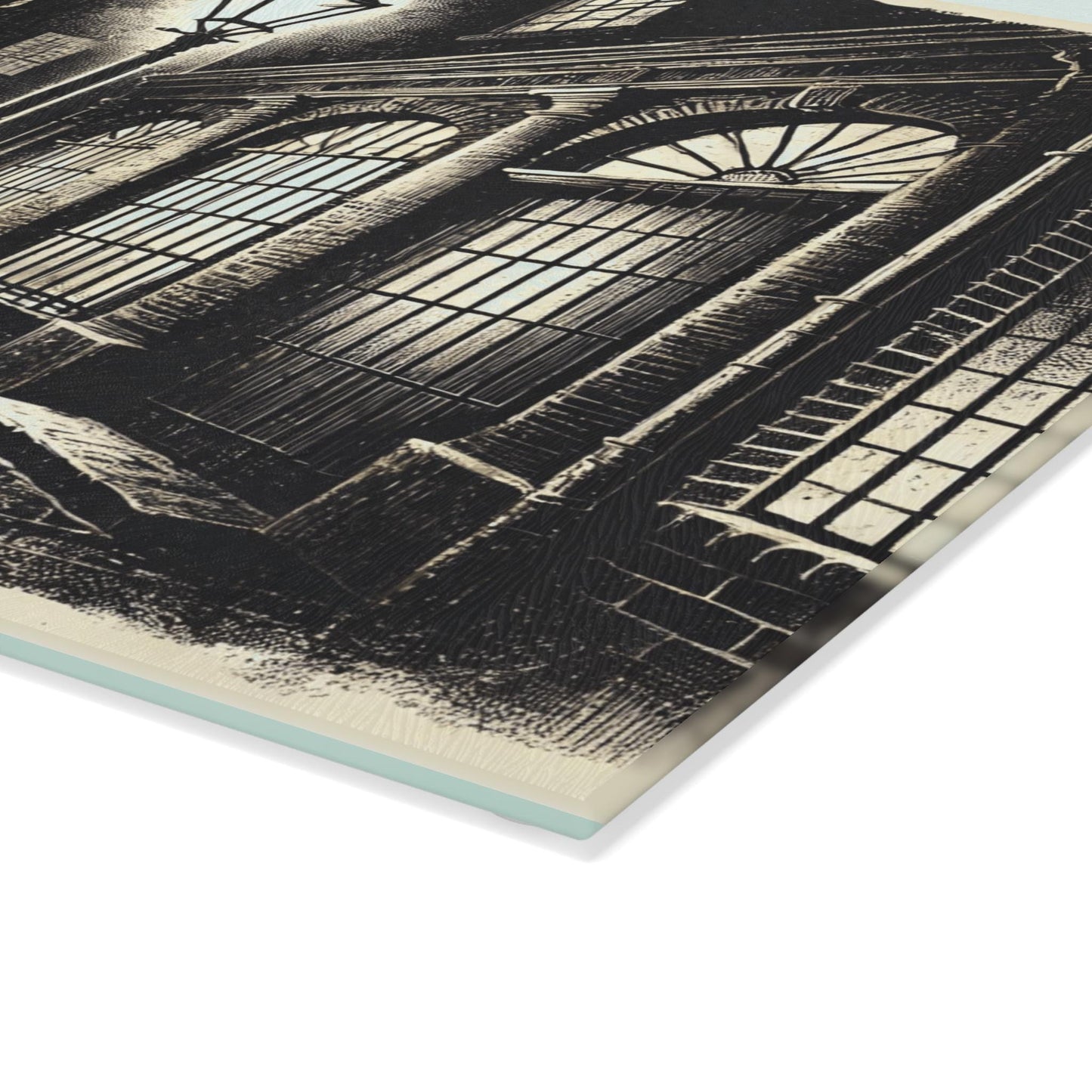 Streetlight at Night Glass Cutting Board