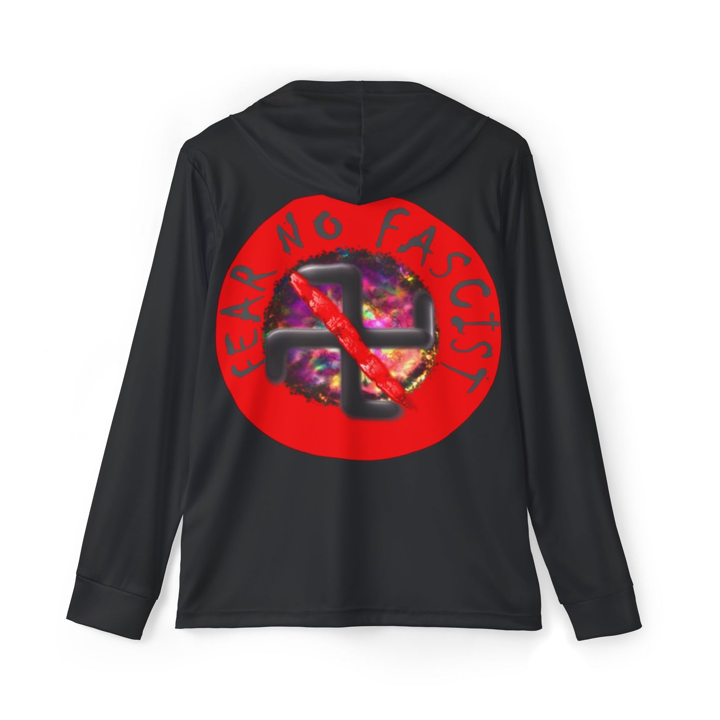 Men's Sports Warmup Hoodie - Fear No Fascist, Ideal for Athletes, Activists, Outdoor Events, Gifts for Rallies, Casual Wear