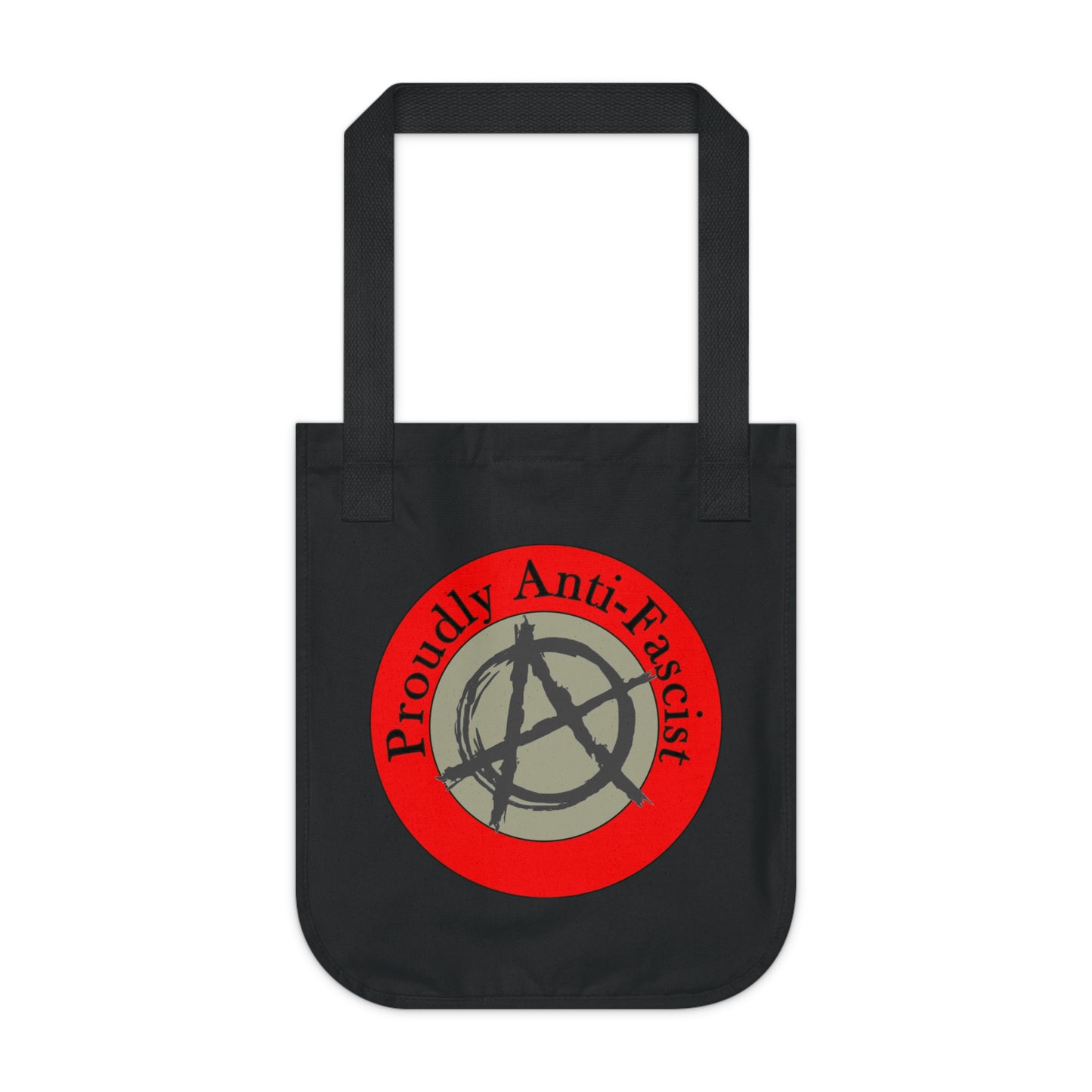 Proudly Anti-Fascist Organic Canvas Tote Bag, Eco-Friendly Fashion, Reusable Shopping Bag, Sustainable Gift, Activist Merchandise