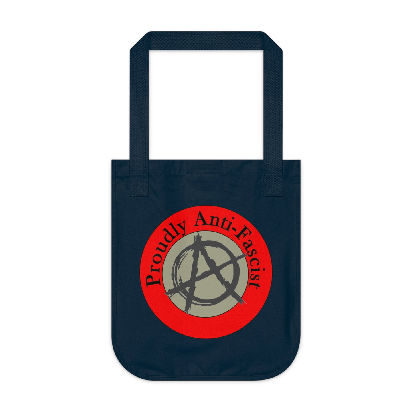 Proudly Anti-Fascist Organic Canvas Tote Bag, Eco-Friendly Fashion, Reusable Shopping Bag, Sustainable Gift, Activist Merchandise