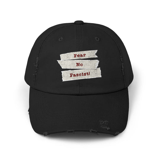 Fear No Fascist! Unisex Distressed Cap