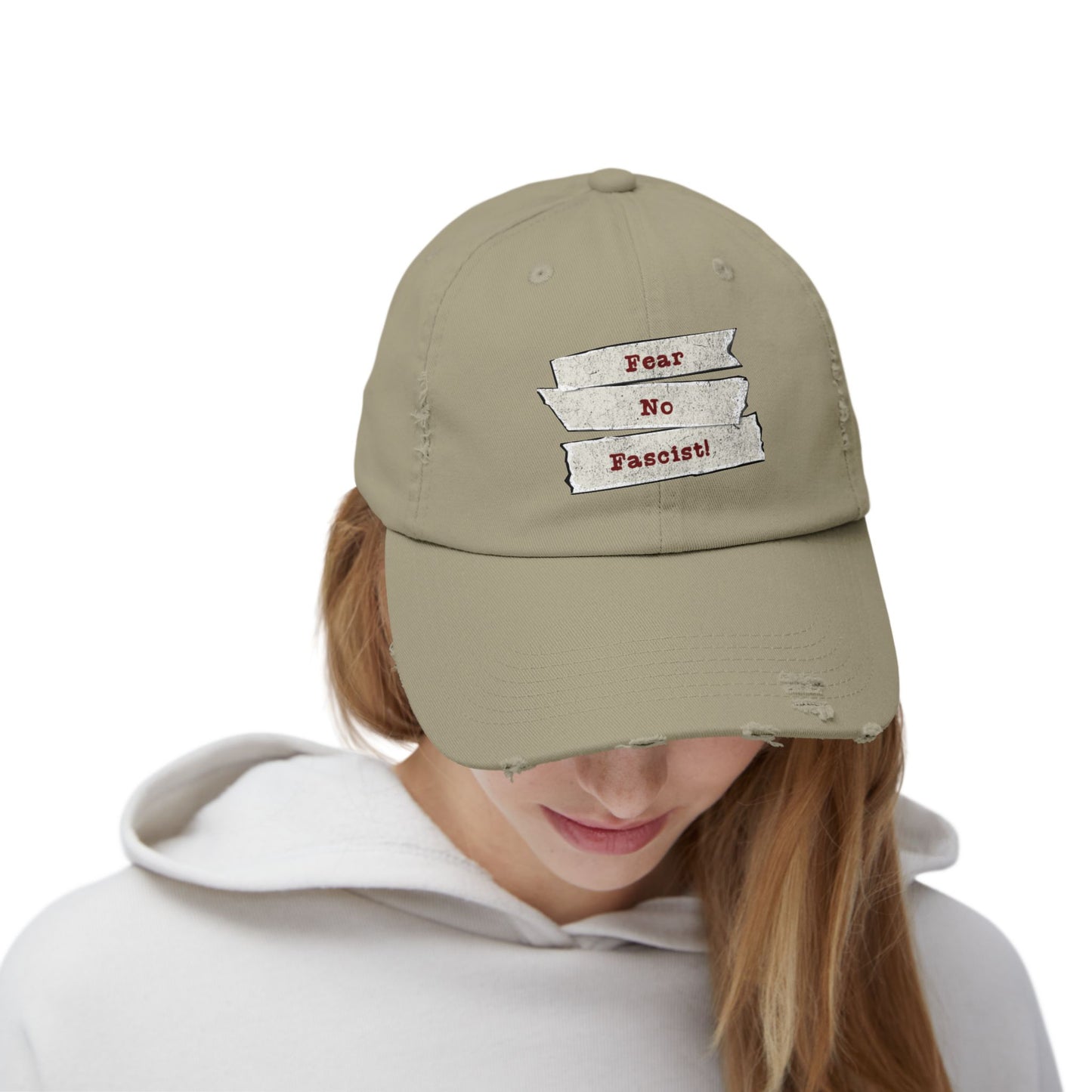Fear No Fascist! Unisex Distressed Cap