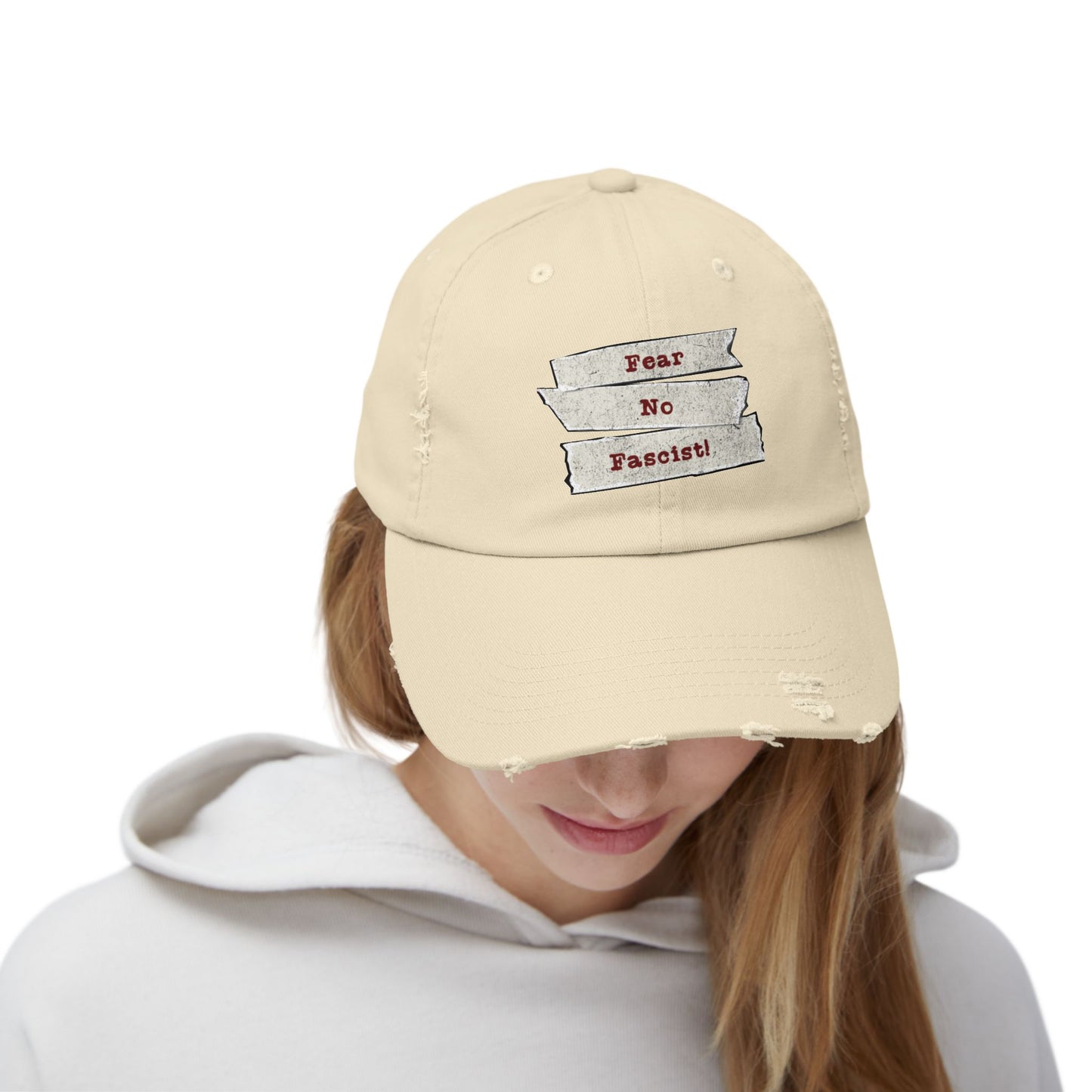 Fear No Fascist! Unisex Distressed Cap