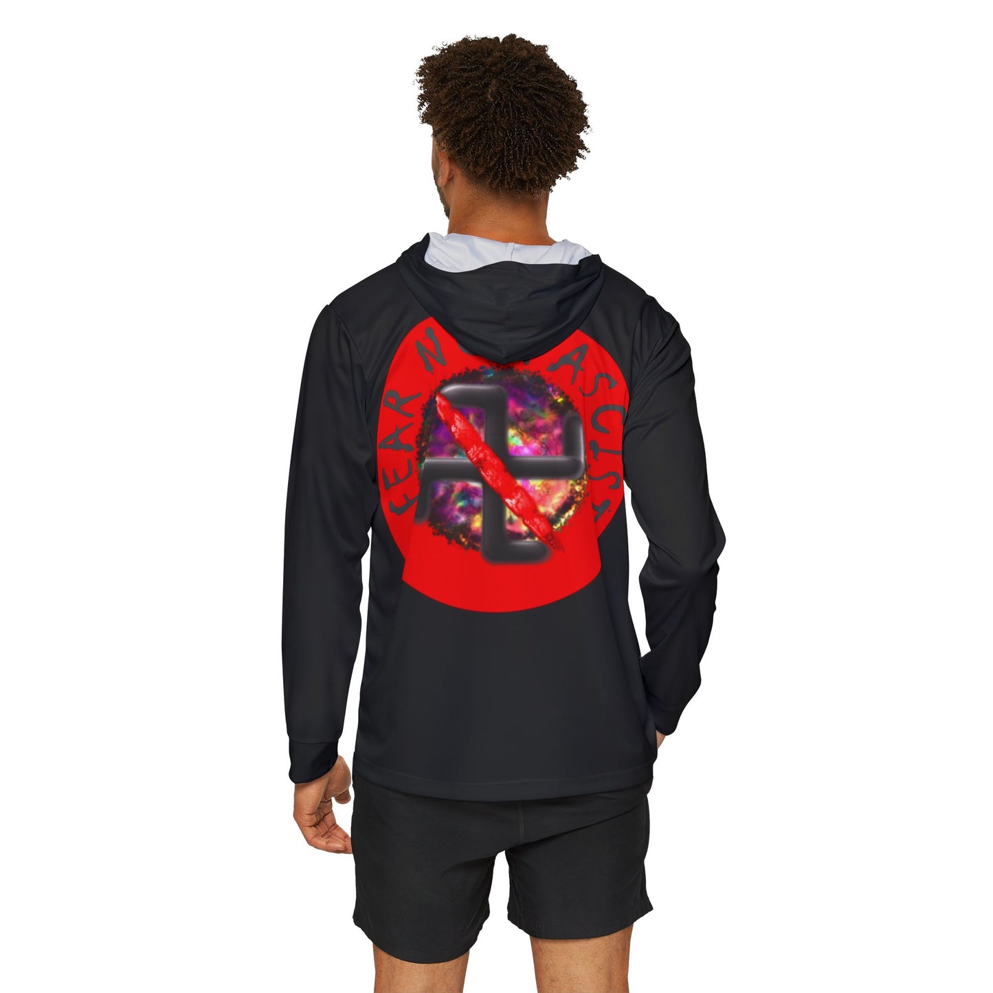 Men's Sports Warmup Hoodie - Fear No Fascist, Ideal for Athletes, Activists, Outdoor Events, Gifts for Rallies, Casual Wear