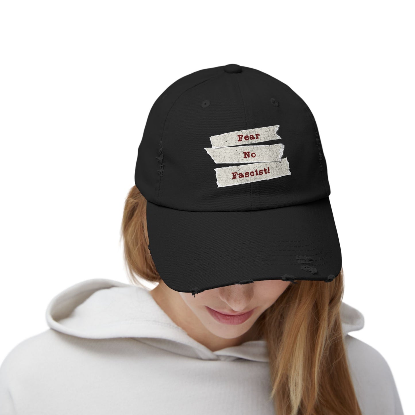 Fear No Fascist! Unisex Distressed Cap