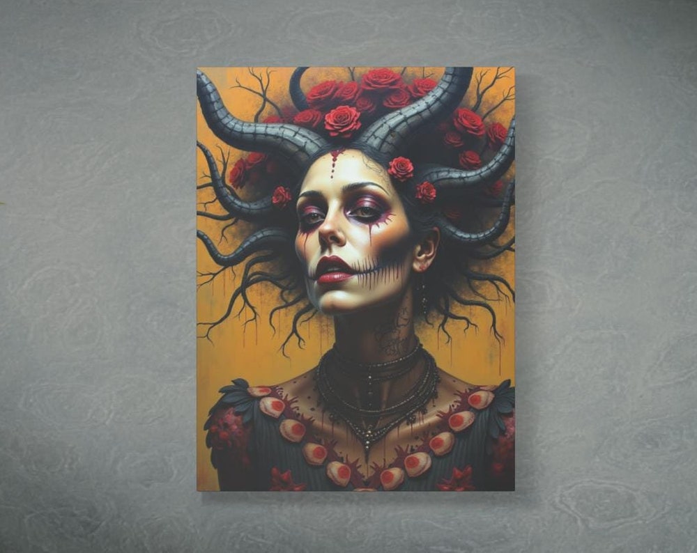 Hecate Portrait Matte Canvas, Stretched