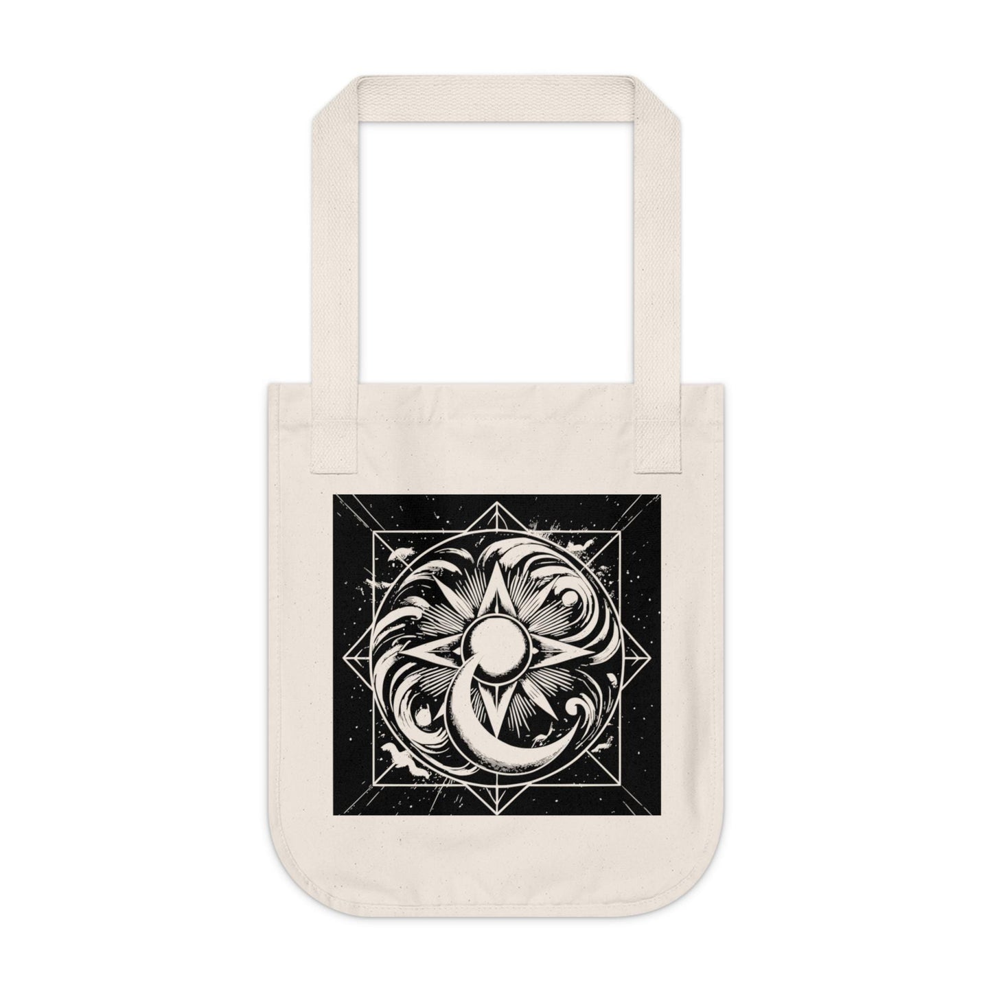 Sun, Moon, and Stars Organic Canvas Tote Bag