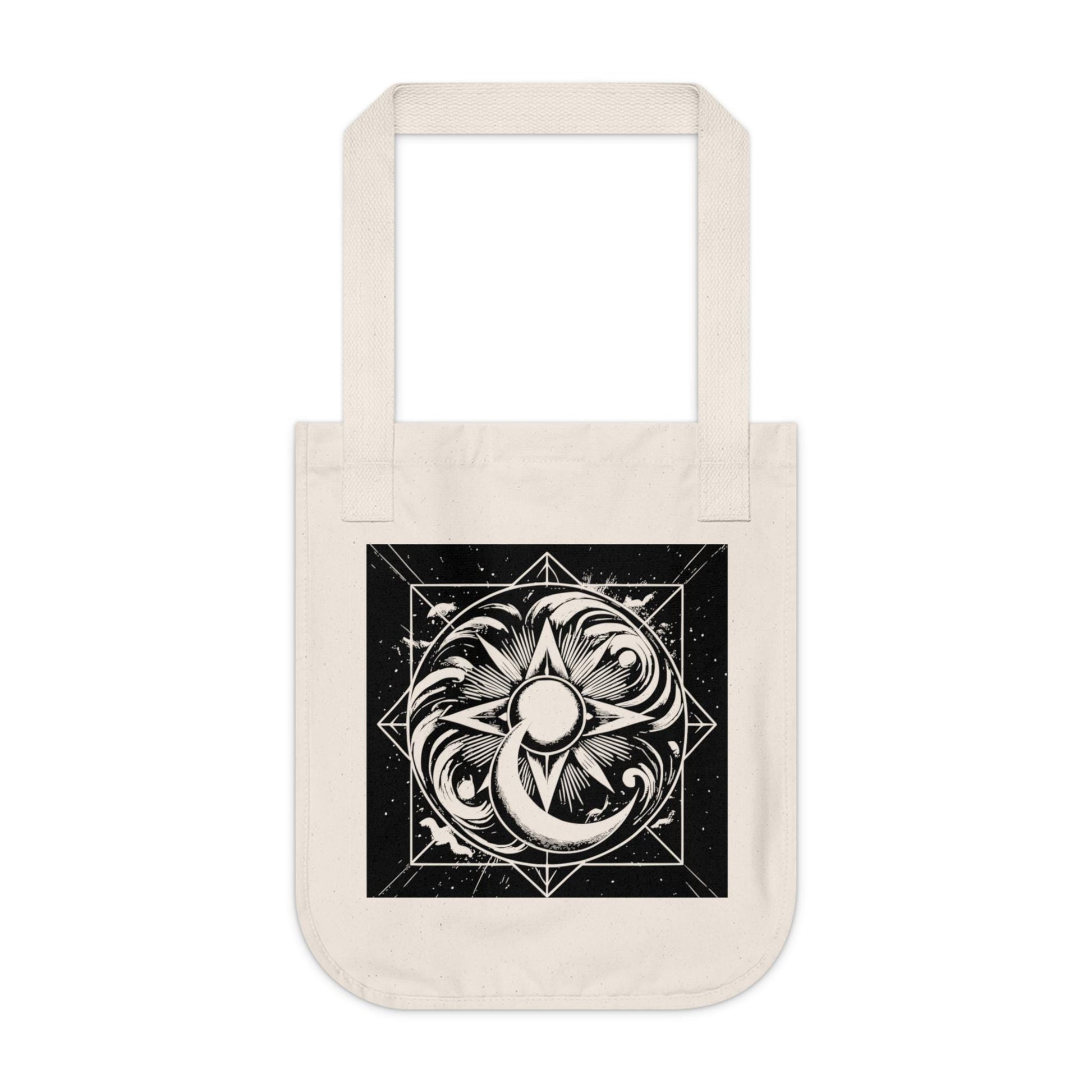 Sun, Moon, and Stars Organic Canvas Tote Bag
