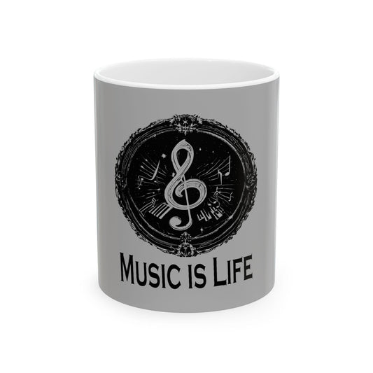 Music is Life Ceramic Mug, (11oz, 15oz)