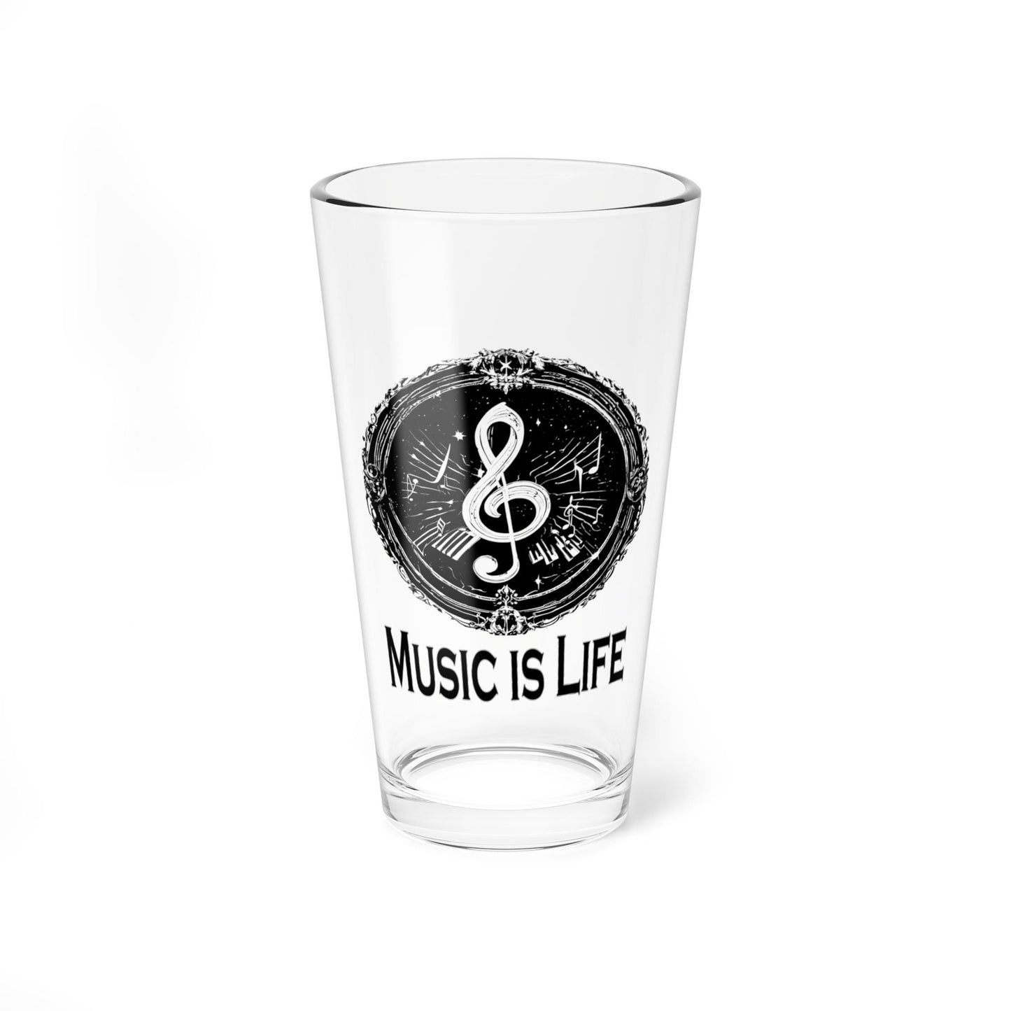 Music is Life Mixing Glass, 16oz