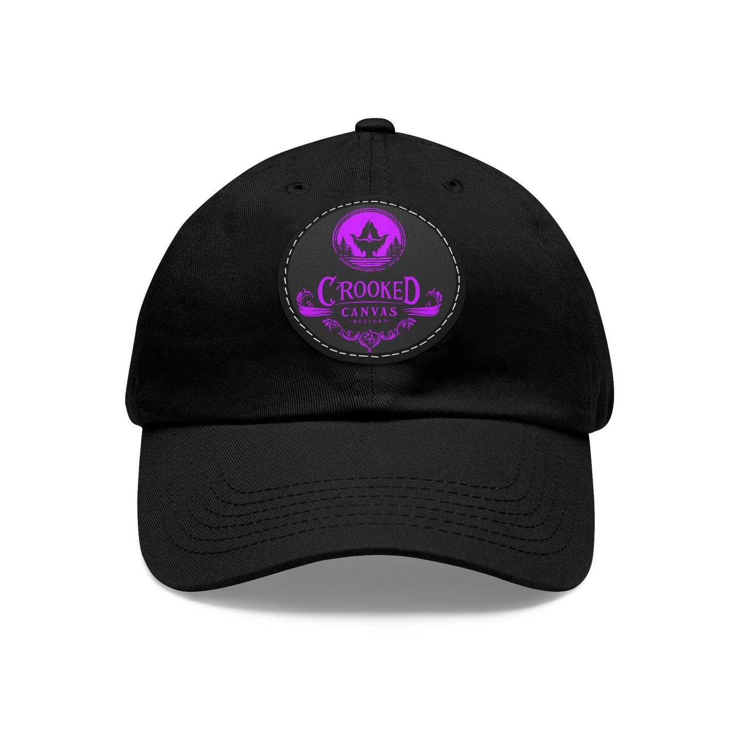 Crooked Canvas Hat with Leather Patch (Round)