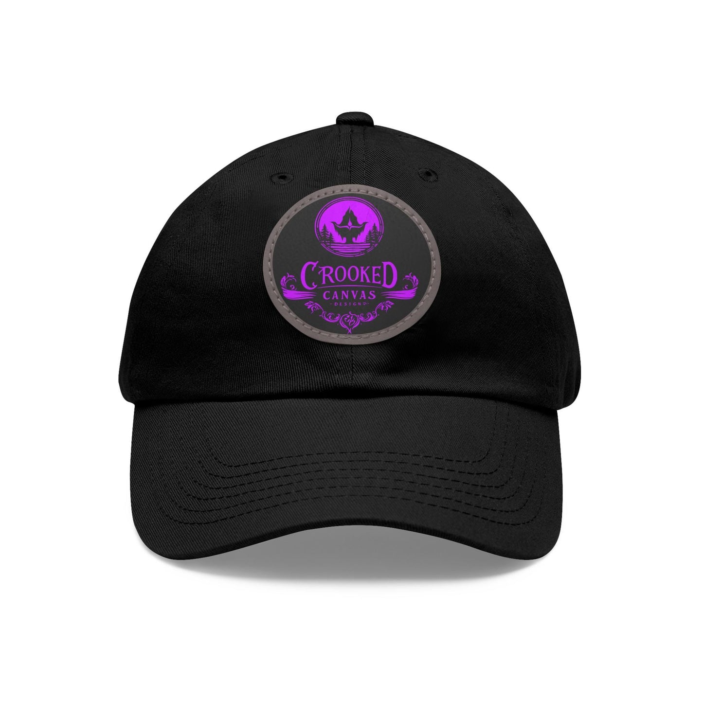Crooked Canvas Hat with Leather Patch (Round)