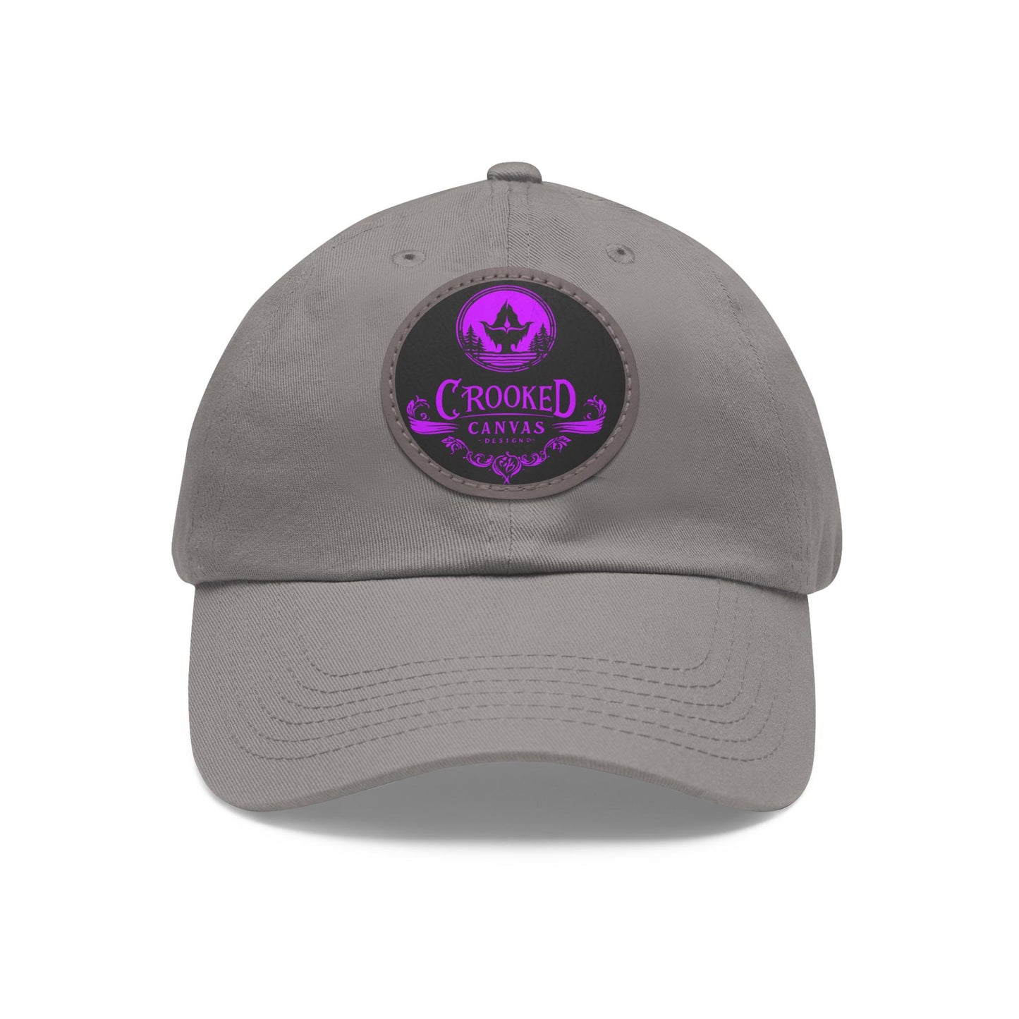 Crooked Canvas Hat with Leather Patch (Round)