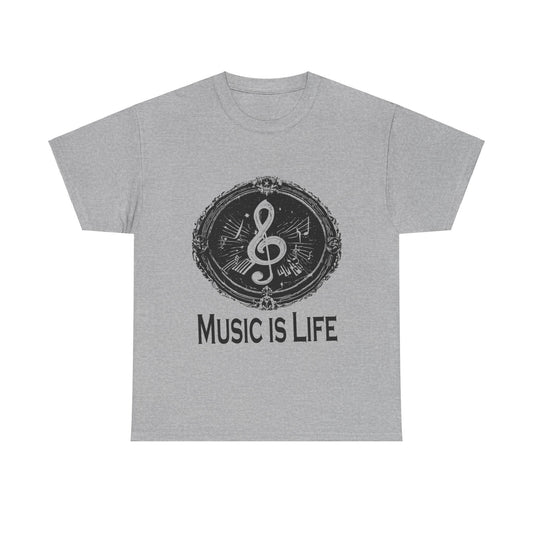 Music is Life Unisex Heavy Cotton Tee