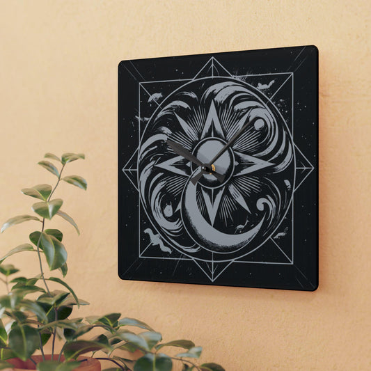 Sun, Moon, and Stars Acrylic Wall Clock