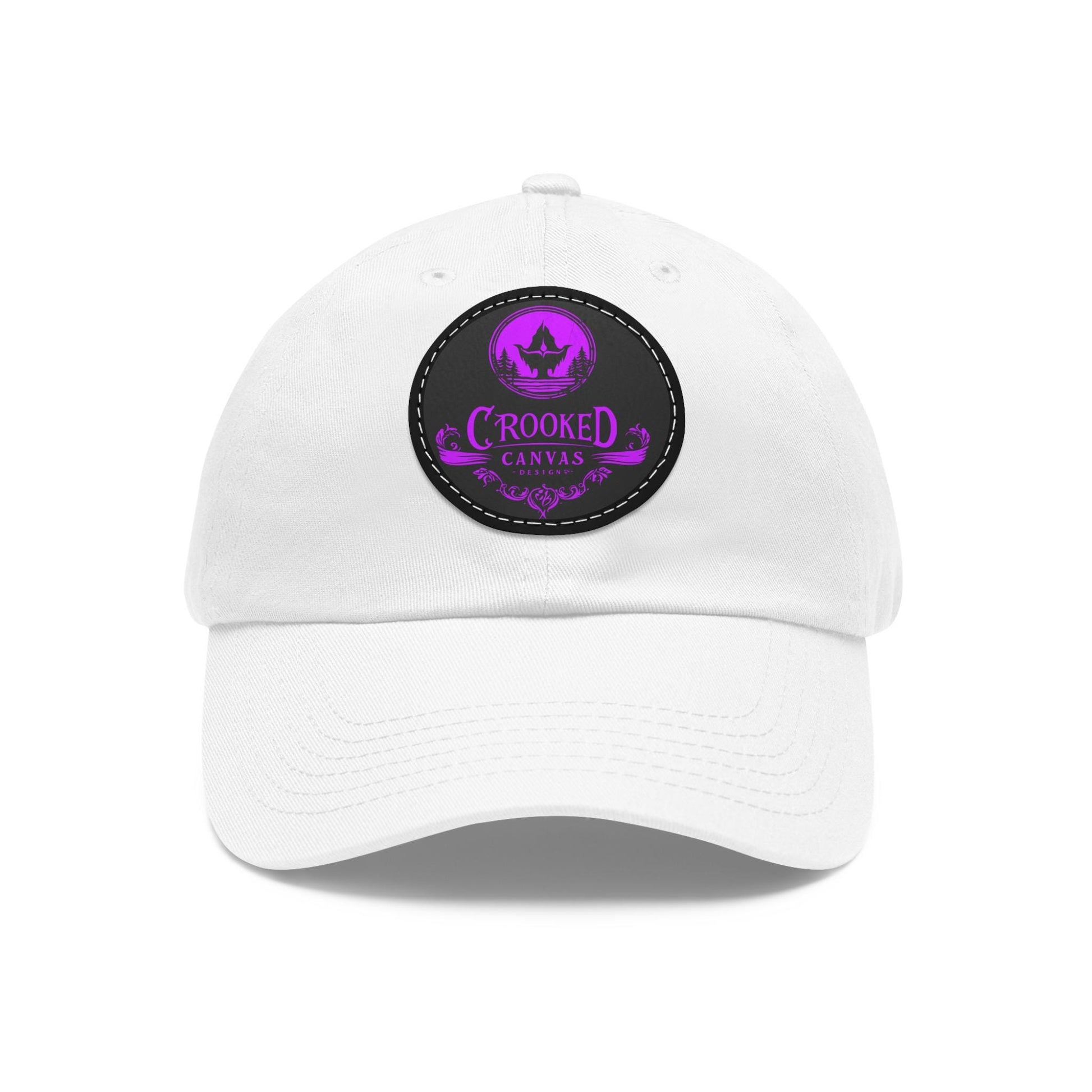 Crooked Canvas Hat with Leather Patch (Round)