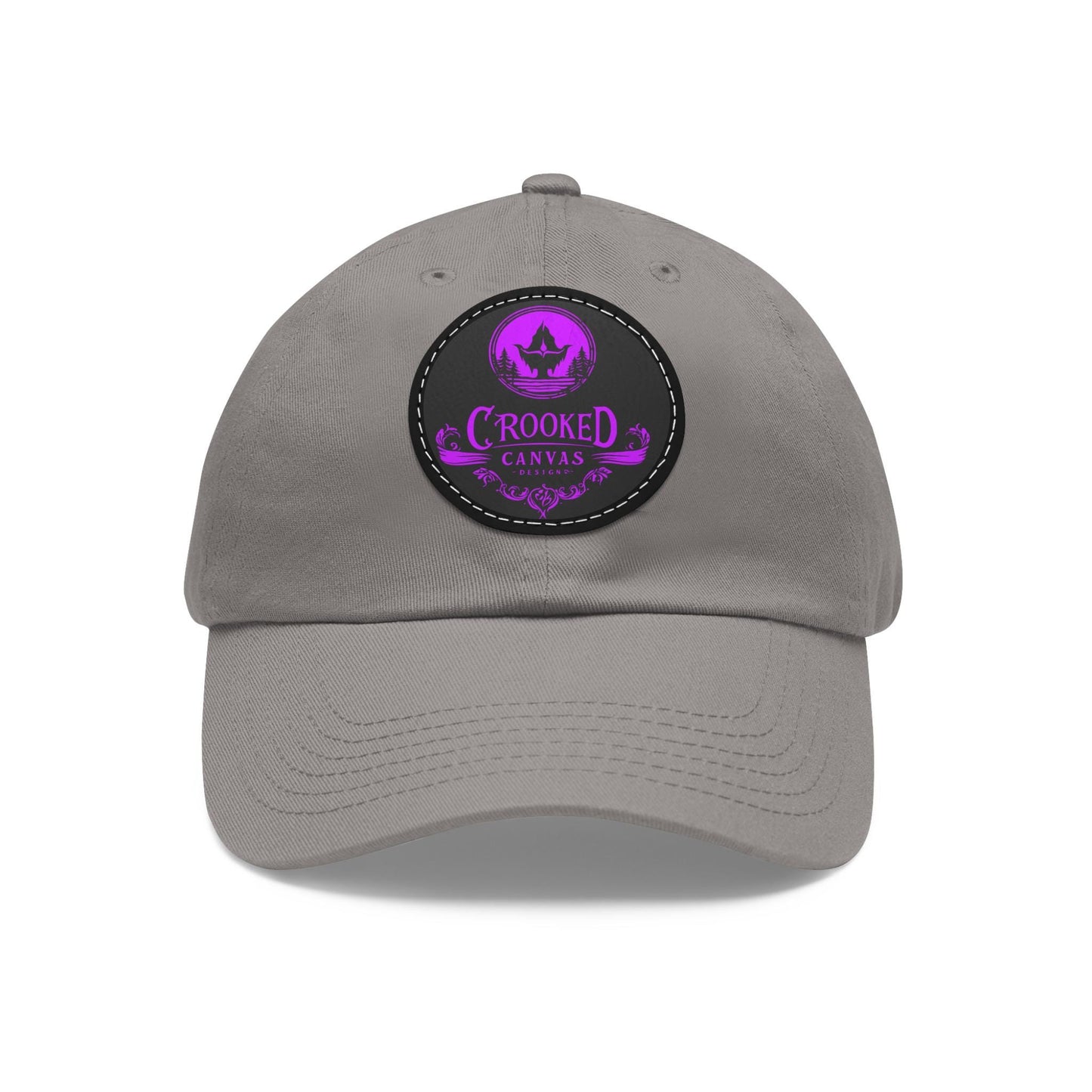 Crooked Canvas Hat with Leather Patch (Round)