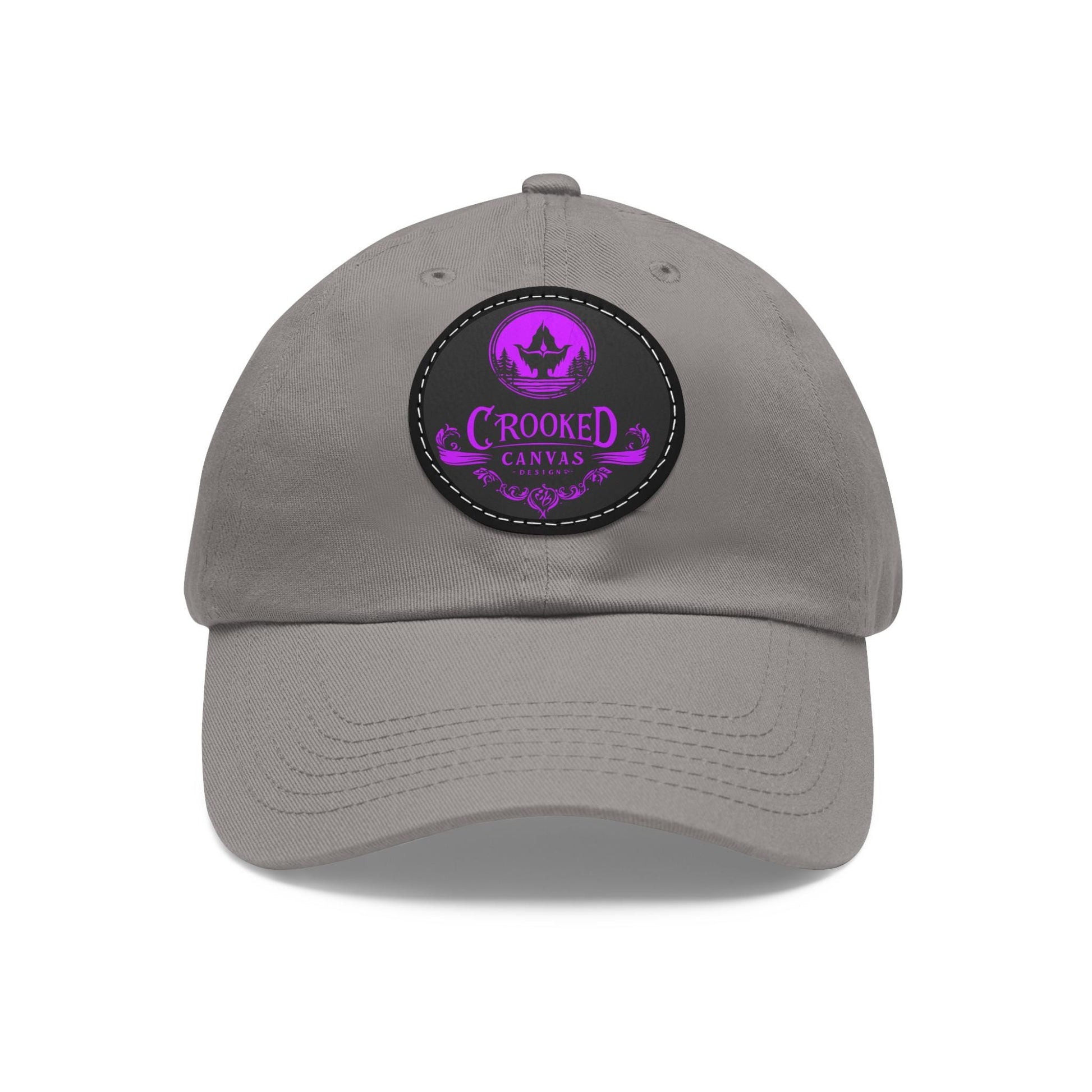 Crooked Canvas Hat with Leather Patch (Round)