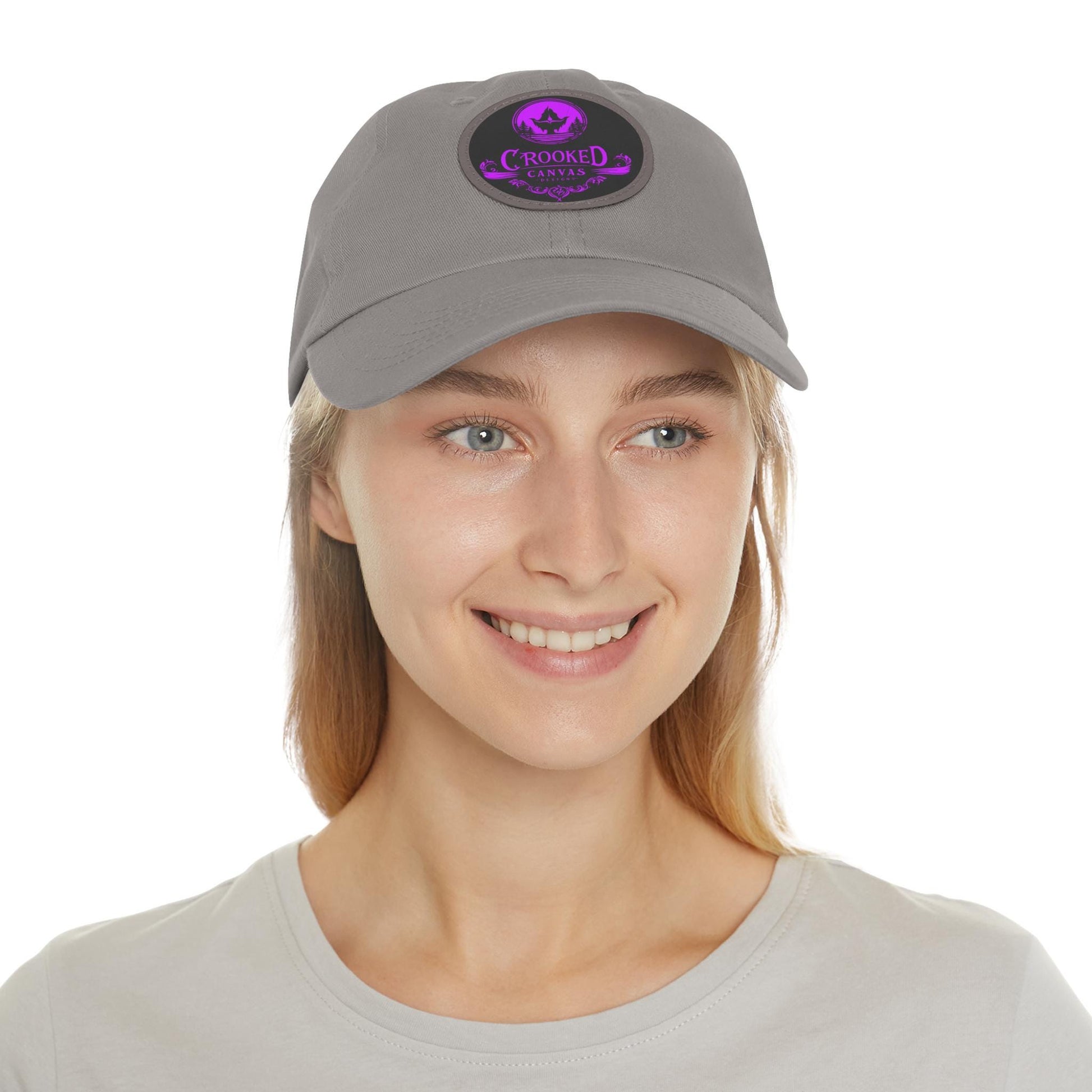 Crooked Canvas Hat with Leather Patch (Round)