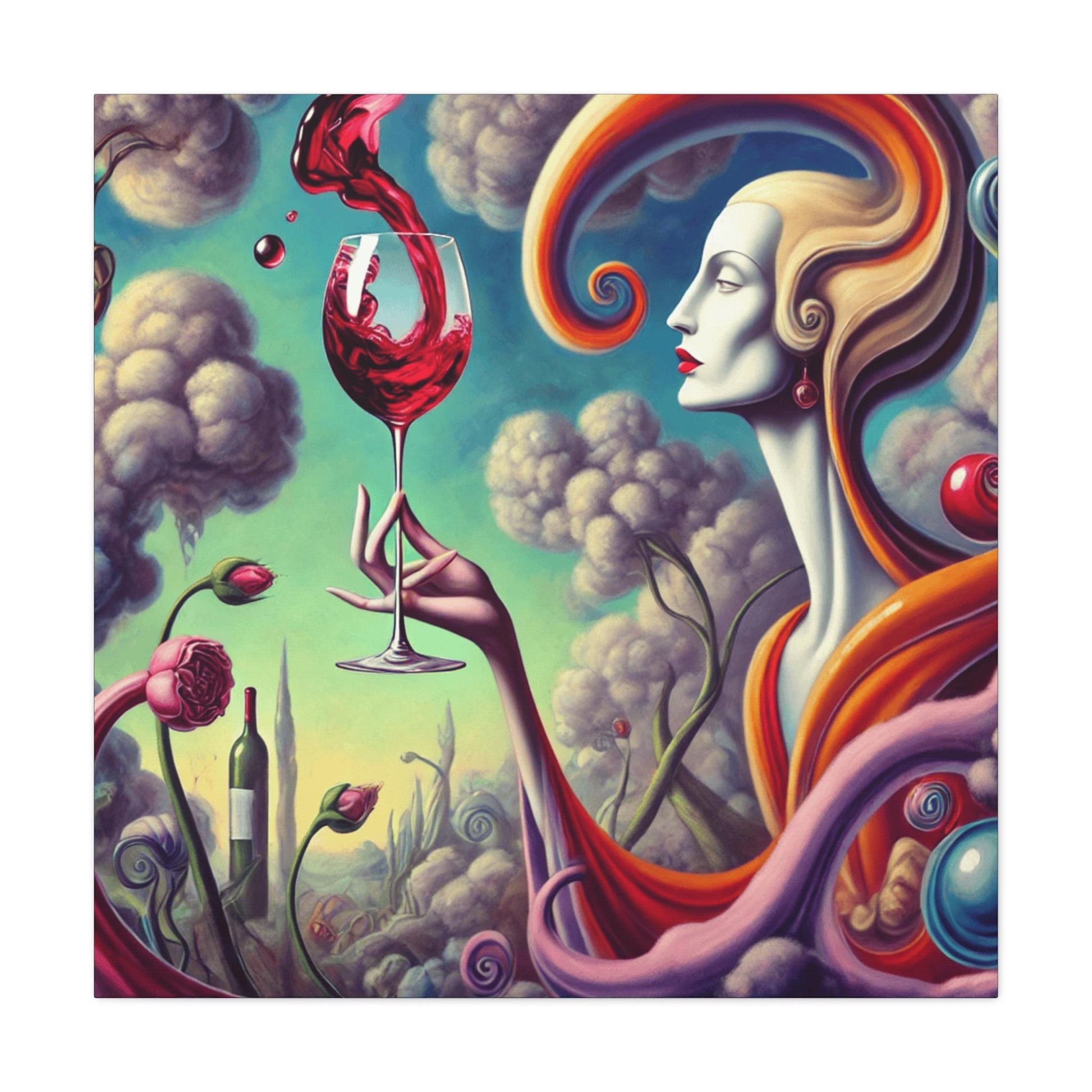 Lady with Red Matte Canvas, Stretched, 1.25"